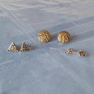 Lot of 3 Stud Earrings